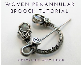 Woven Penannular Brooch, Wire Jewelry Tutorial, PDF File instant download