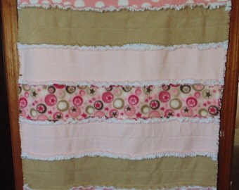 Stars and Swirls Little Girls Rag Quilt 28 X 45