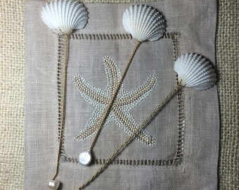 Mermaids Seashell Spoons - 3 Seashell and Pearl Spoons