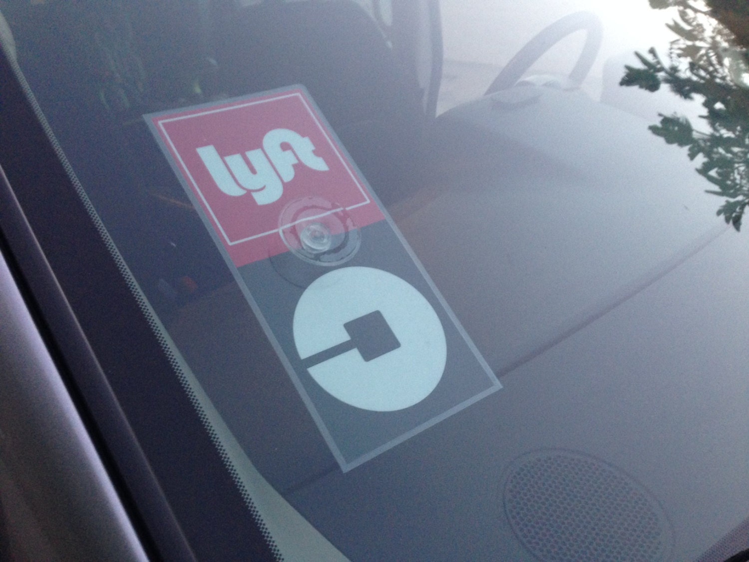 uber lyft sign windshield windows side rideshare display cards