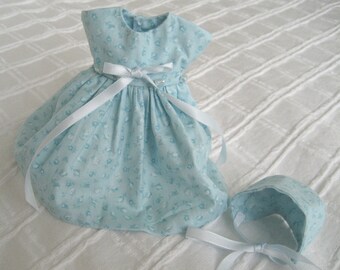 Ginny 8" Doll Clothes, "Felicity" Dress and Bonnet