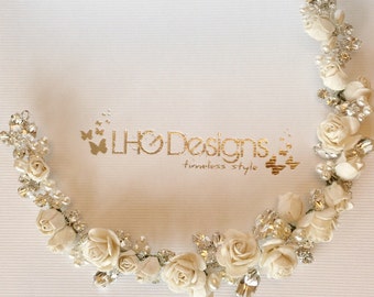 Items similar to bridal headband ,bridal headband ,Bridal floral