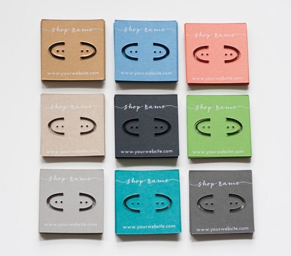 Custom 2x2 Cardstock Earring Cards Many Colors by Megmichelle