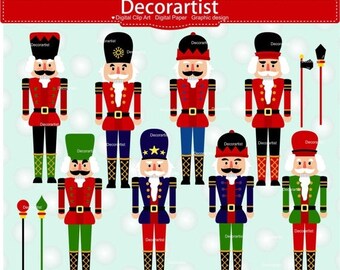 ON SALE Christmas clip art, Christmas nutcrackers clip art, christmas soldier clip art, instant download