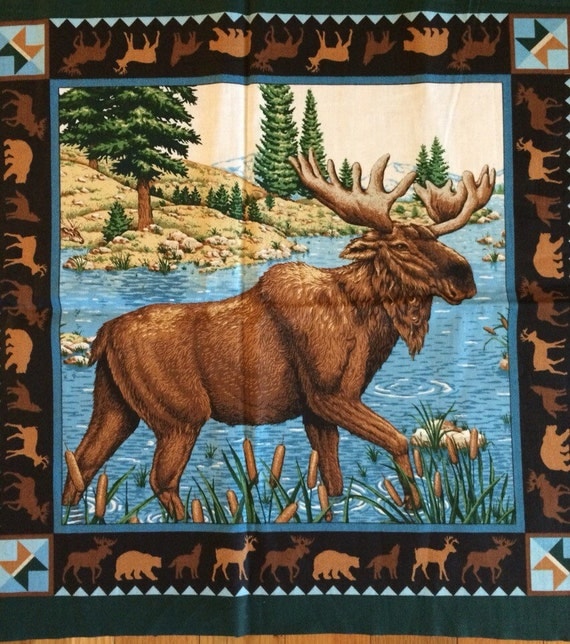 Moose Wildlife Fabric Panel