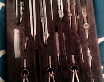 Vintage Dietzgen Kromet German Drafting Tool Set