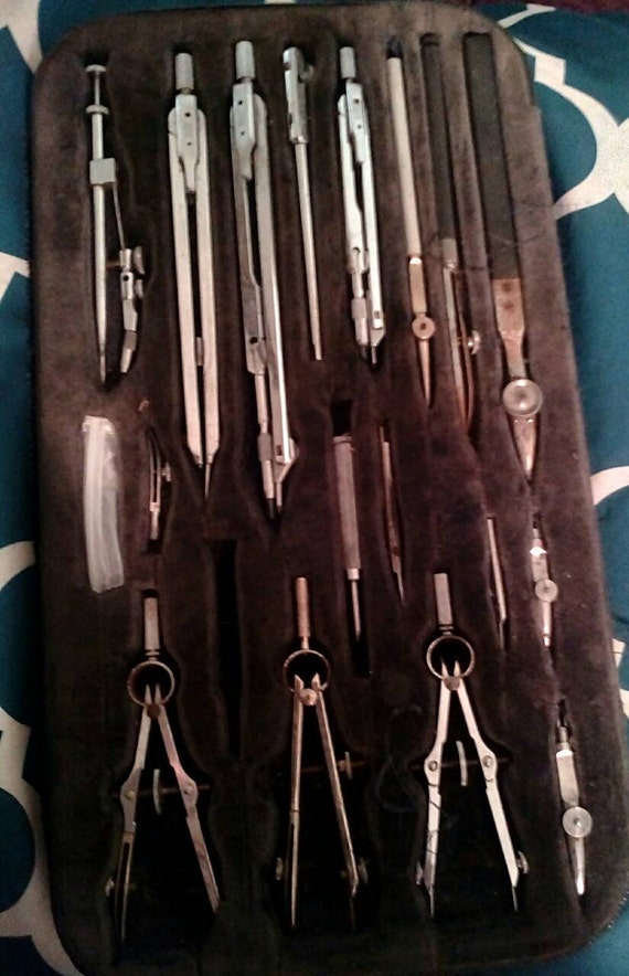 Vintage Dietzgen Kromet German Drafting Tool Set