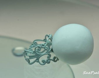 Wilma Flintstone Ring, Wilma Flintstone Costume Ring, Wilma Flintstone Halloween Costume Jewelry, Polymer Clay, White Polymer Clay Ring
