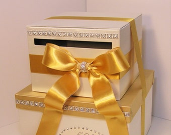 Wedding Card Box Silver and Purple Gift Card Box Money Box