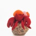 Hermit crab, waldorf toy, all wool toy, fish toy, stuffed toy plushie,