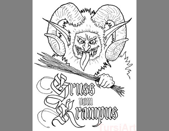 12 Krampus Coloring Postcards One Dozen Gruss Vom Krampus