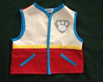 Paw Patrol Ryder twill vest for birthdays, Halloween, daily wear
