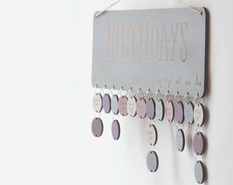 Gentle Grey Birthday Board ~ Family & Friends or Birthday