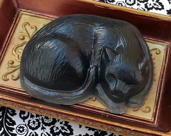 Black Cat Soap - Cat Lovers Gift - Kitty Soap - Goth Bath