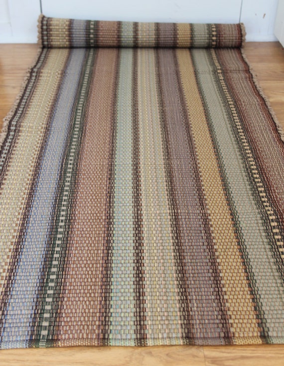 Rag Rug Runner / Kitchen Rug 2' x 6' Striped Rug in