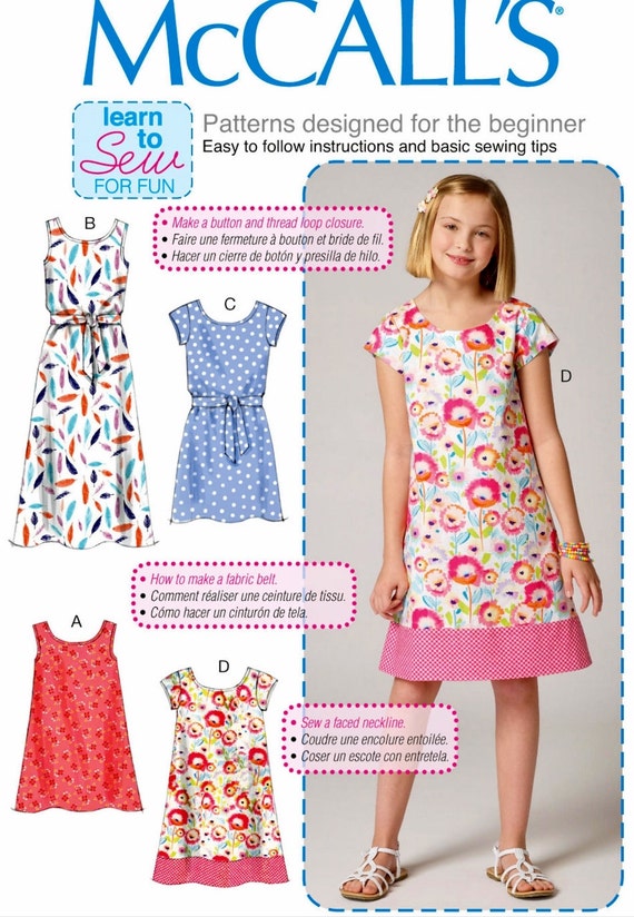 Learn to Sew a Girls' Dress Pattern Easy Pullover