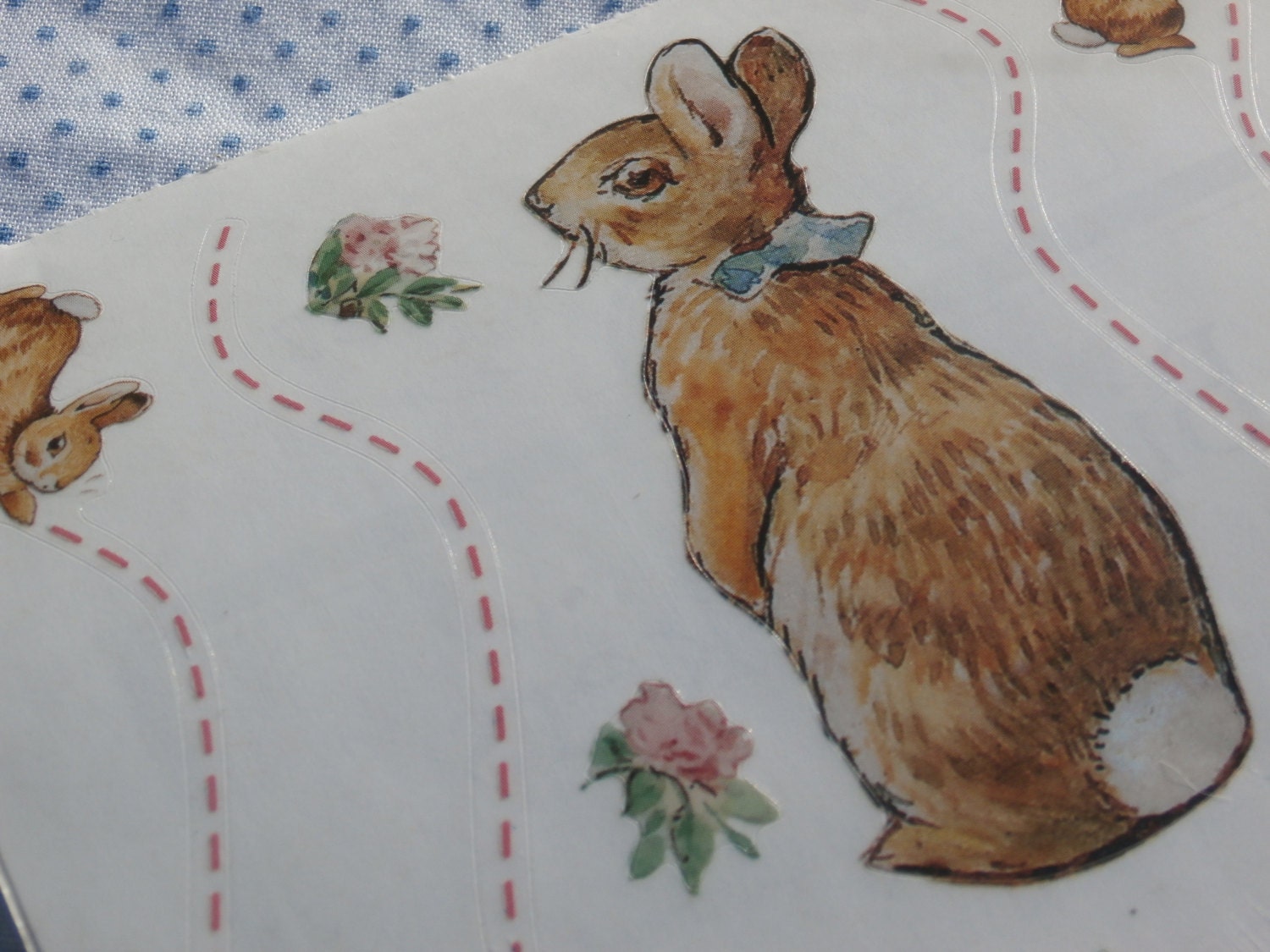 5 Sheets Beatrix Potter Bunnies Border Big Stickers 2001