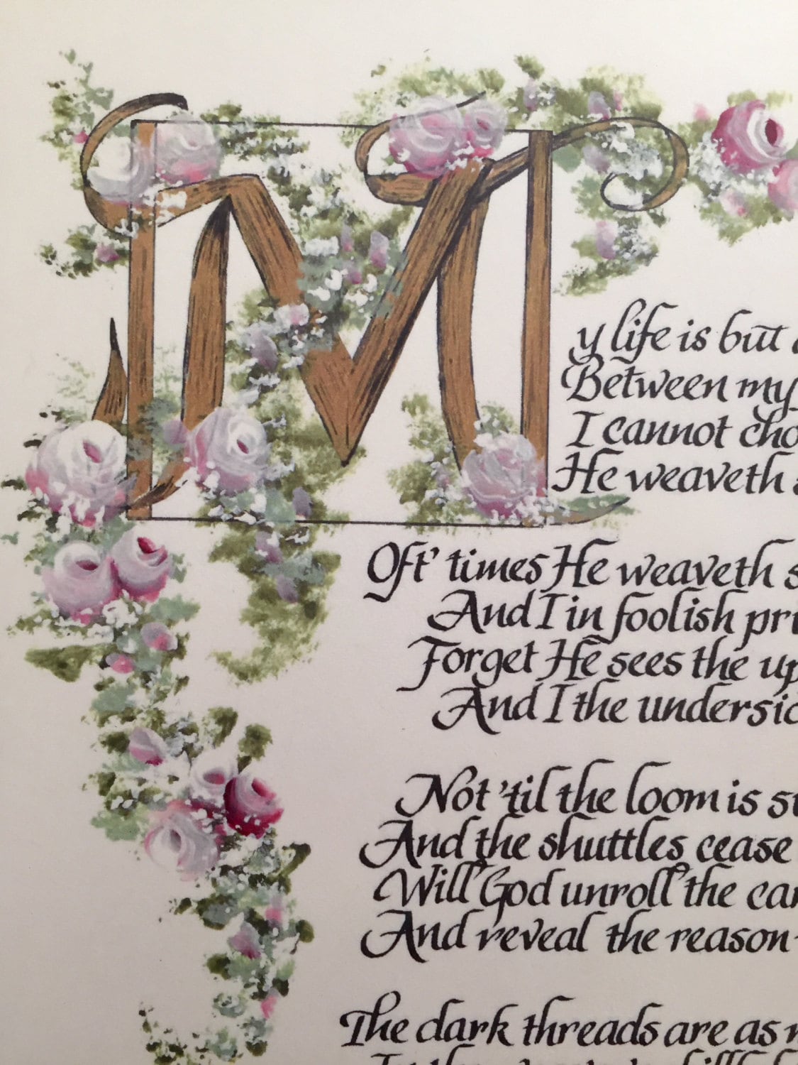 My Life is but a Weaving/ecru/The Tapestry Poem by Corrie ten