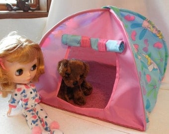 TENT Pop Up Blythe Barbie doll fairies or stuffed animals up to 14 inch