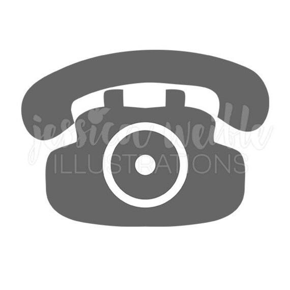 Crank Phone Silhouette Cute Digital Clipart, Phone Clip art, Telephone Graphics, Illustration, #1638 Il_570xn