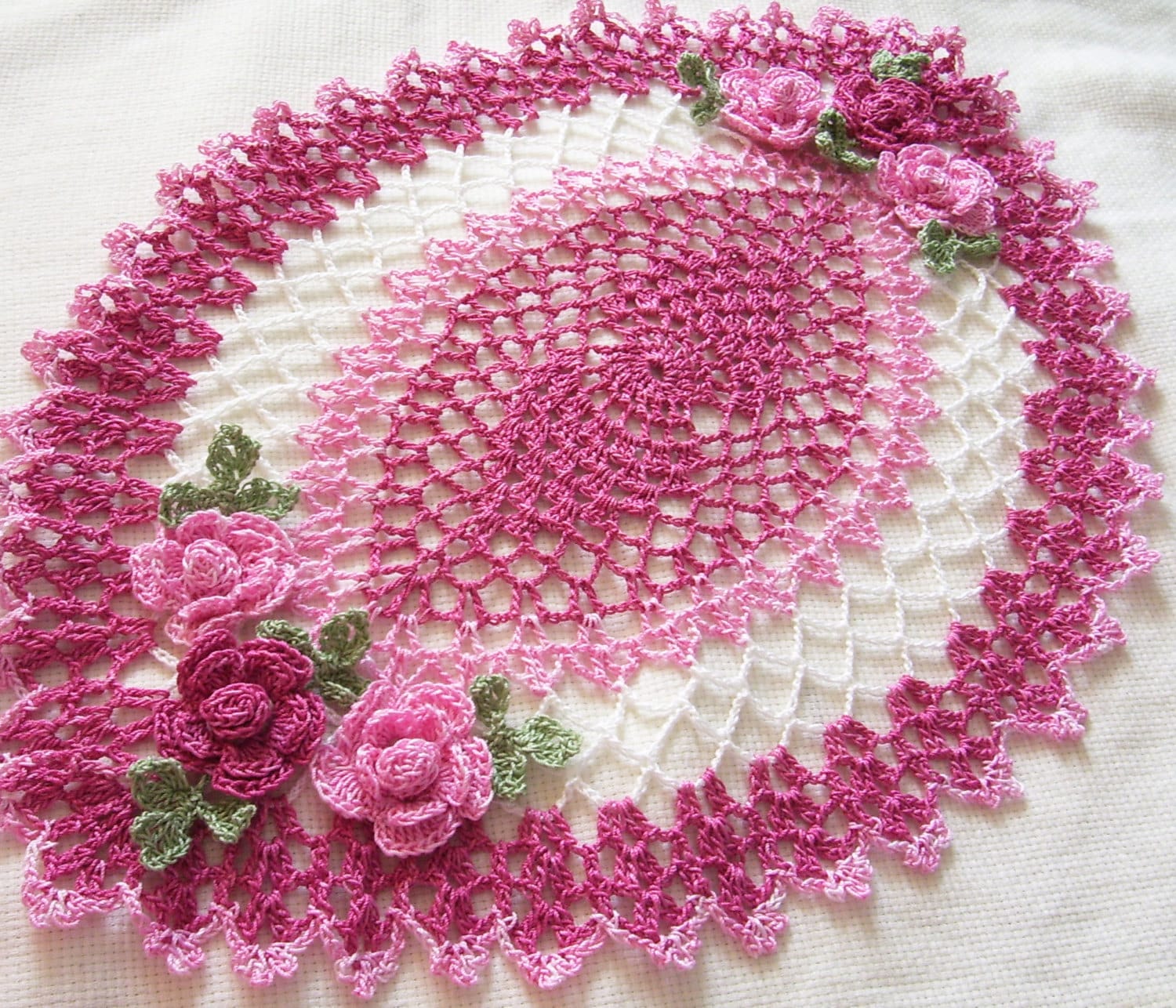 Oval Dusty Pink Cotton Crochet Doily Crochet Home Decor Cb