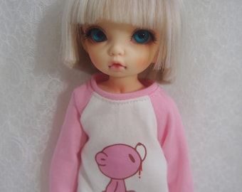Super Dollfie Yo SD Littlefee Pink Sweater B - Pink Bear