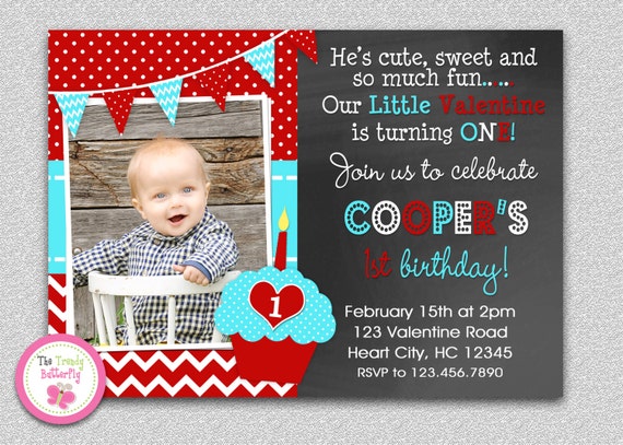 Valentines Birthday Invitation , Valentines Birthday Party Invitation Boys or Girls Il_570xn