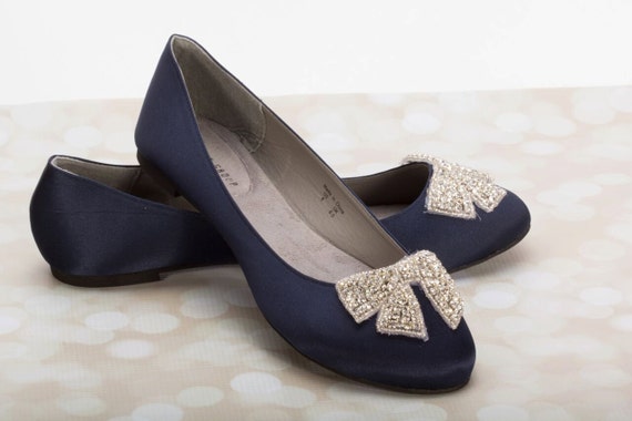 Navy Flats Wedding Flats Wedding Shoes Navy Bridal Shoes