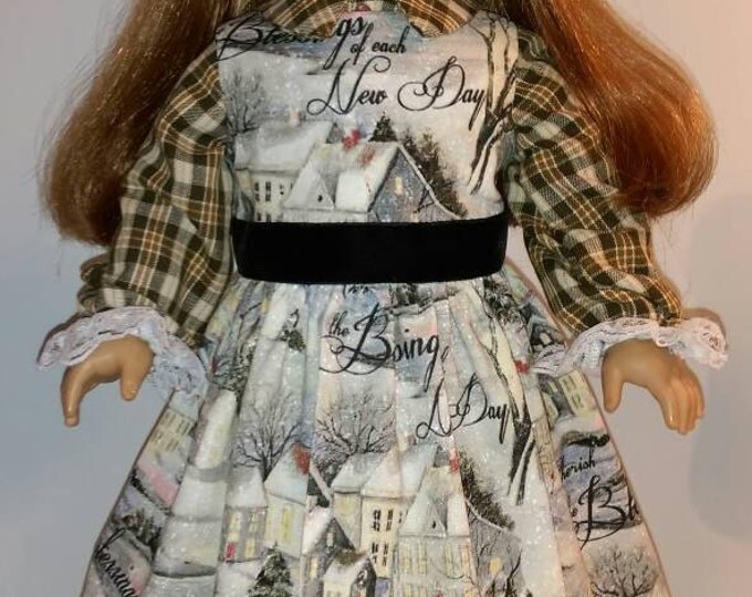 Church blessings dress and shirt with winter village fits 18 inch dolls