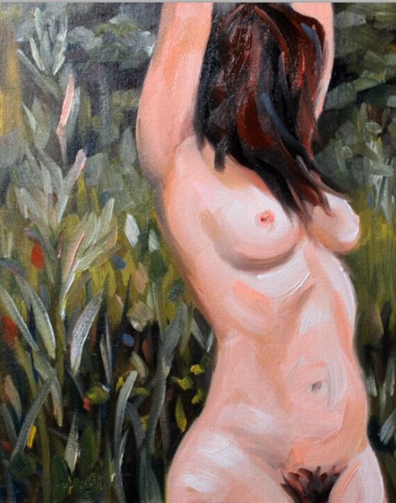 Nasty Sapphic Allure, oil on canvas panel, 11 x 14 inches by Kenney Mencher