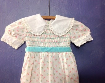 Polly Flinders, Smocked Dress, Stranger Things, Child's Dress, Cosplay, Halloween, Costume, Vintage Girls Dress