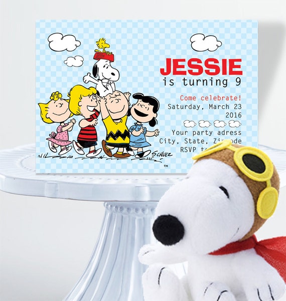 Snoopy Invitation Snoopy Birthday Snoopy Invitation