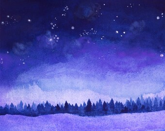 The Darkest Night of the Year - Starry Night - Archival Art Print