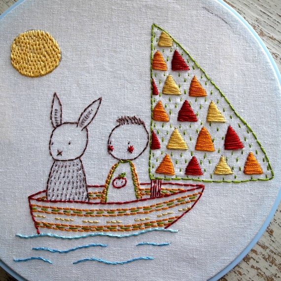 Sail Away hand embroidery pattern pdf