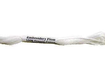 Embroidery Floss, 100% Organic Cotton, 8 Yards, Hand-Dyed, White