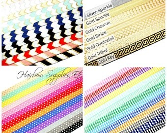 Printed Fold Over Elastic 5/8 inch Foe, Fold Over Elastic by the Yard, Elastic Headband, Elastic Hair Ties, Hair Elastic, Hair accessories