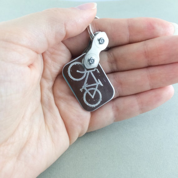 Items similar to BMX Bicycle chain key ring, bike key chain, cycling