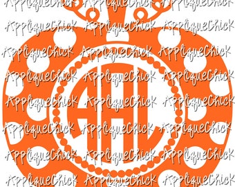 Pumpkin SVG Polka Dot for Monogram DXF