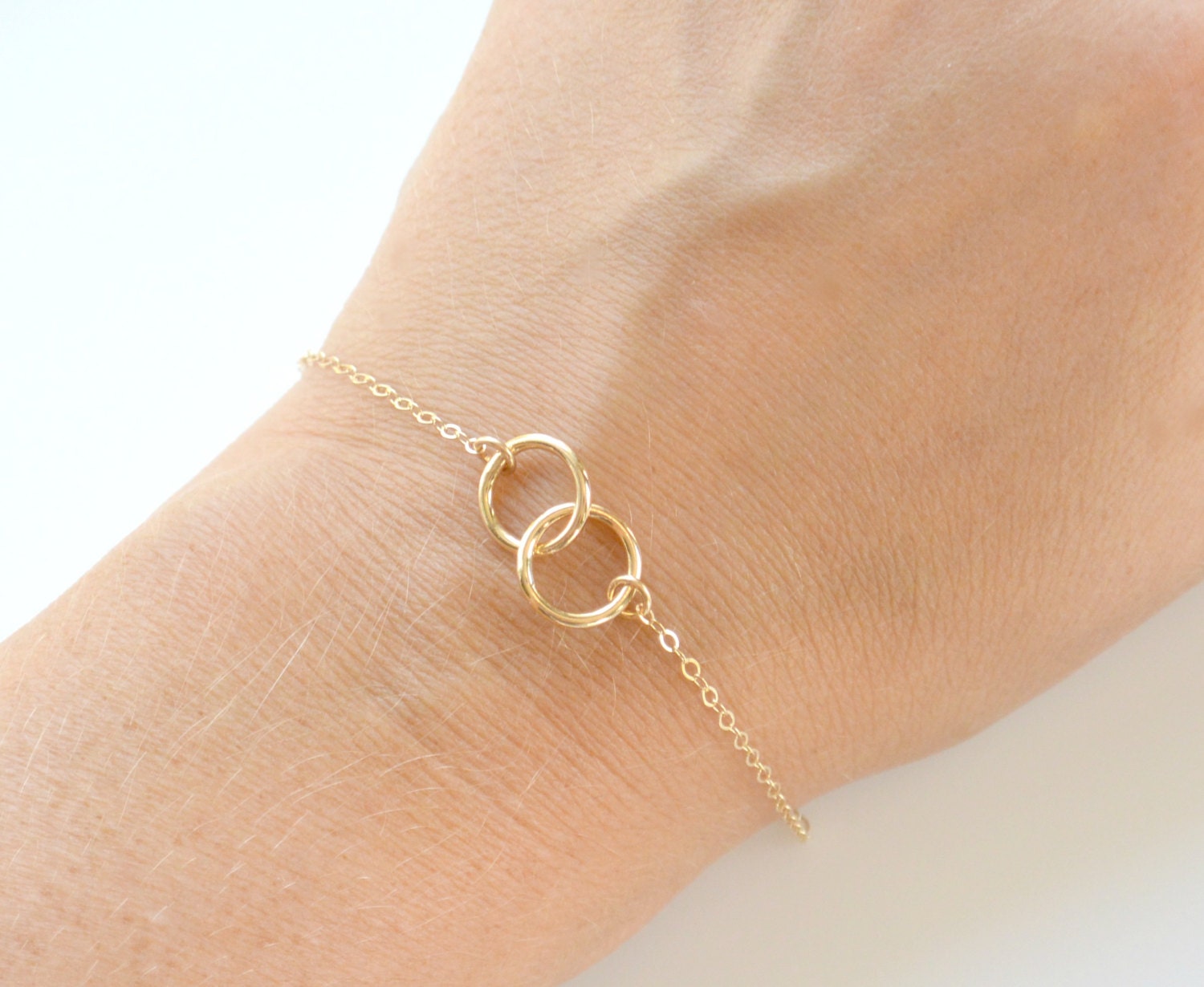 Gold Interlocking bracelet Bridesmaid Jewelry Wedding