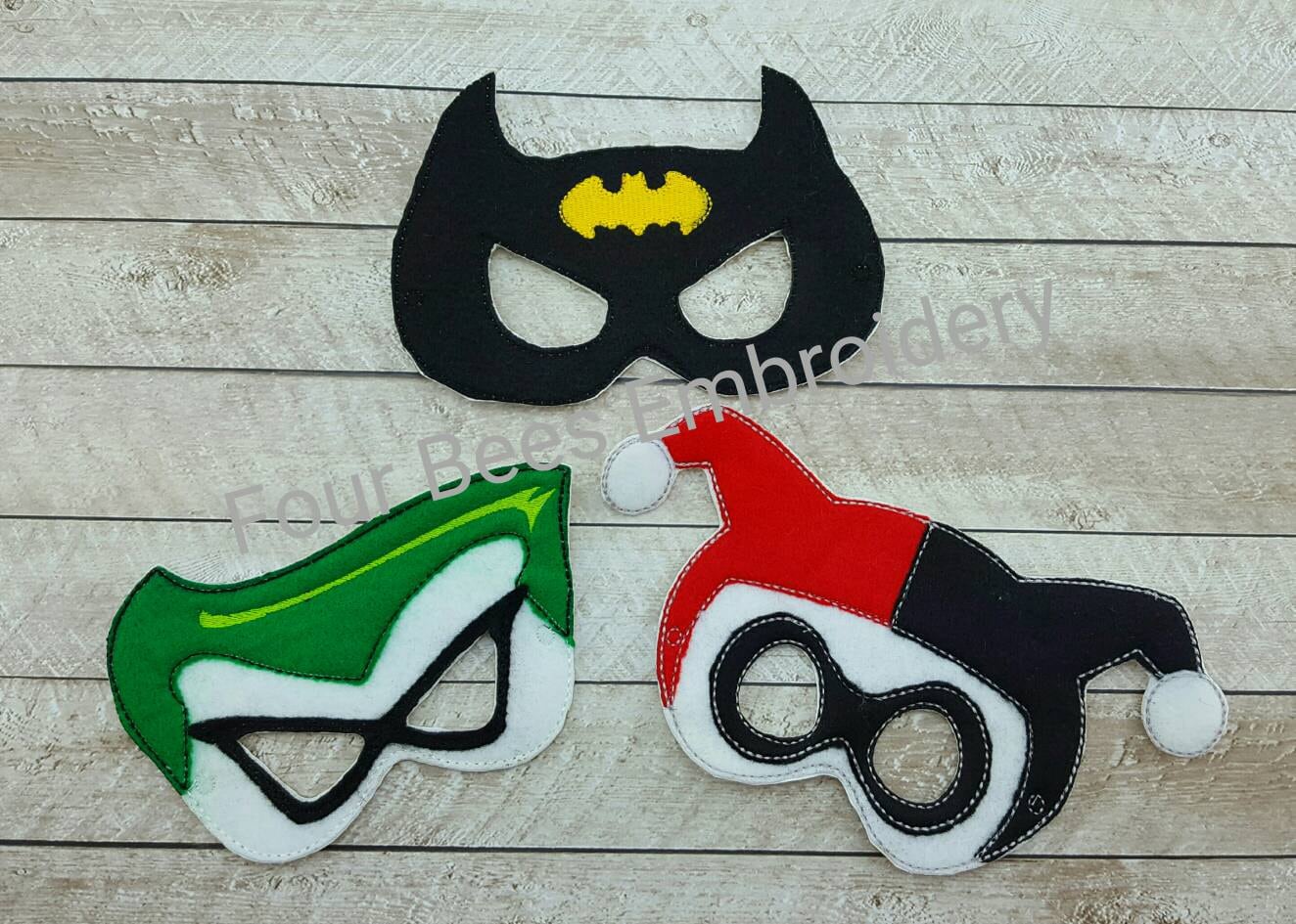 Batman Joker Harley Quinn mask Embroidered felt play set child