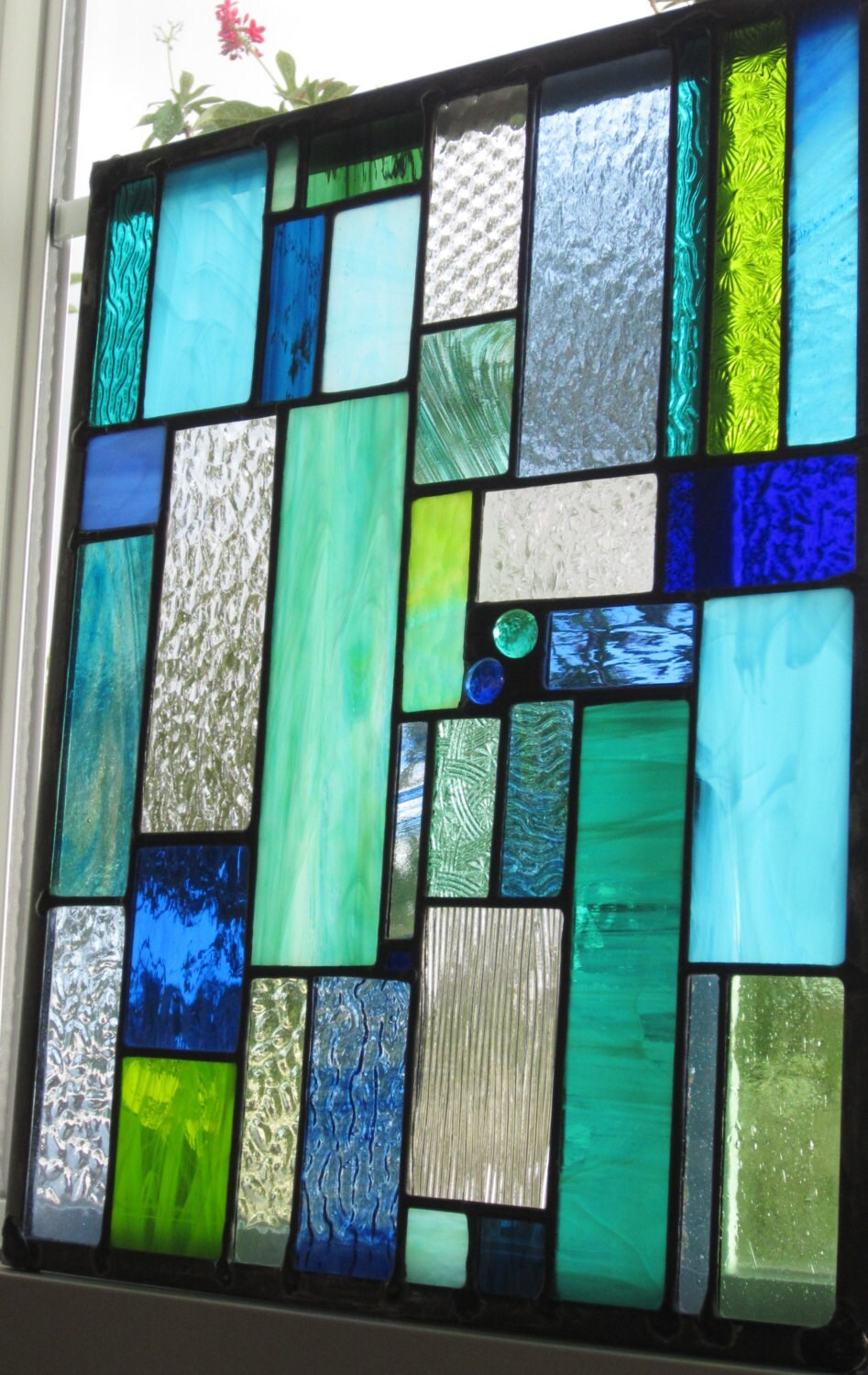 4 French Door stained glass panels for CINDY by