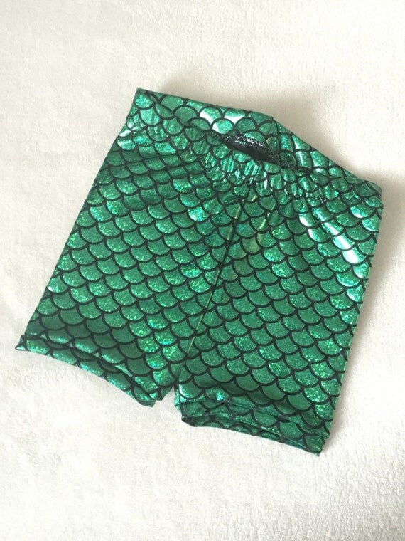 Mermaid Shorts Girls Baby Toddler Emerald by