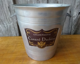 Vintage French ice bucket champagne Canard-Duchene bar deco circa 1970-80's / English Shop