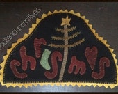 wool hand stitched applique christmas mat