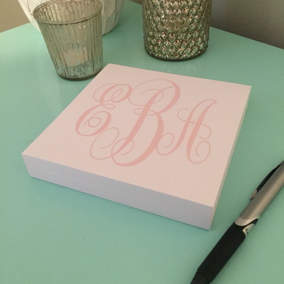 Square Personalized Notepad with Oversized Monogram
