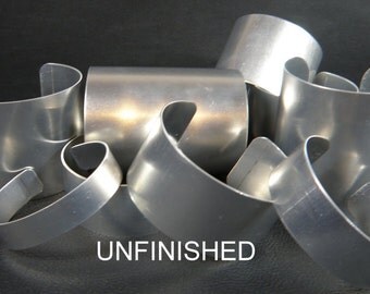 Aluminum Cuff Bracelet Blanks, Mixed Dozen (unfinished) bracelet blank assortment for decoupage, alcohol inks, bead embroidery, polymer clay