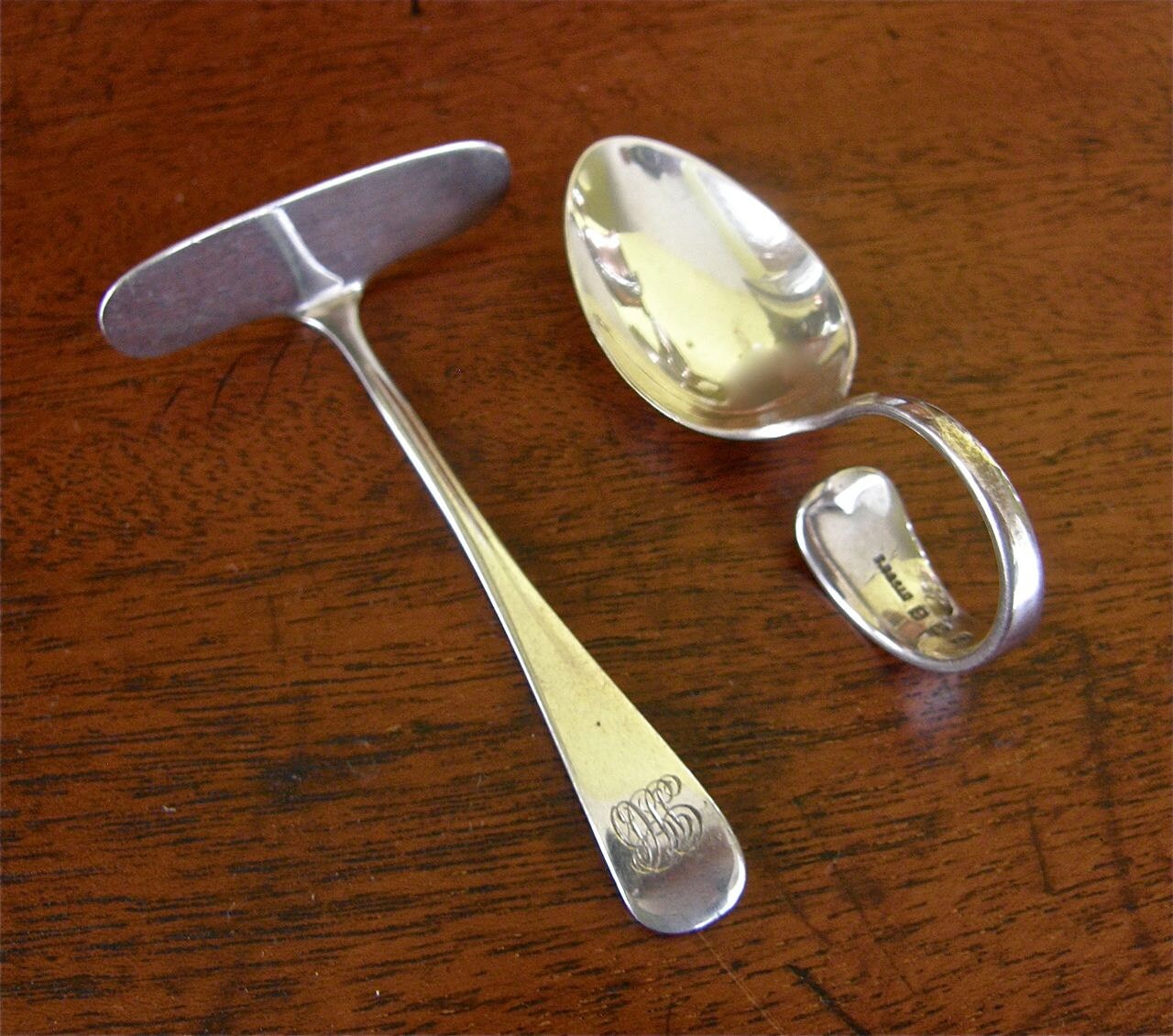 STERLING SILVER SET Baby Spoon & Pusher Utensils by OnceUpnTym
