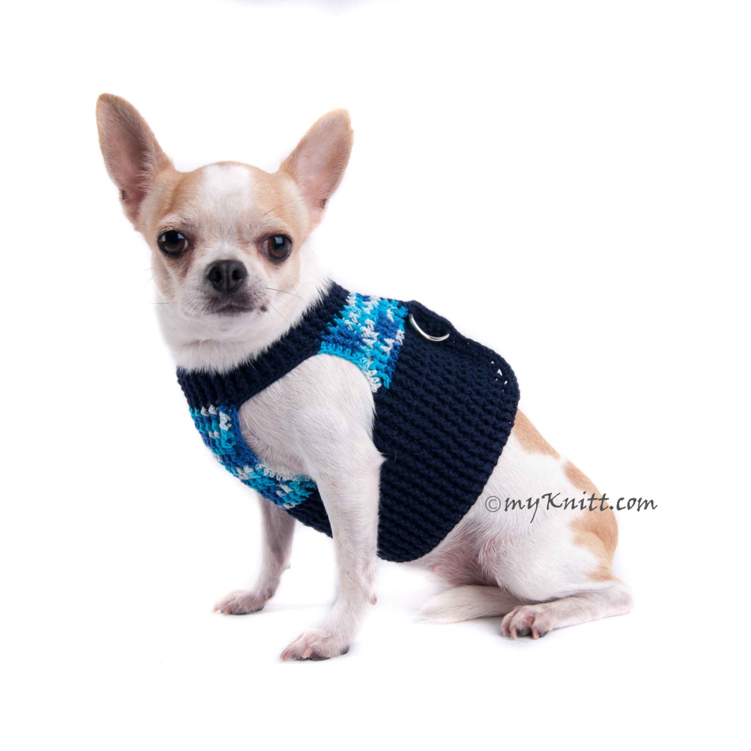 dog-harness-xxs-blue-cotton-pet-clothes-choke-free-soft-puppy