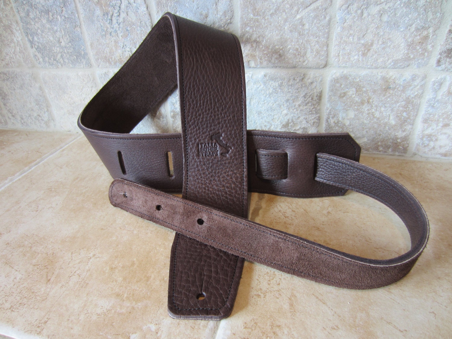 Guitar Strap/Bass Strap Italian Leather Handmade to order