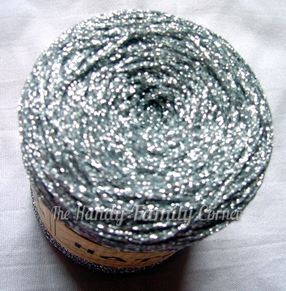 Glitter Yarn Shine sparkle yarn silver color yarn metal